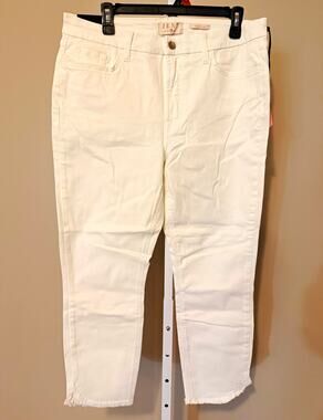 JEN7 Women’s Ankle Skinny White Denim Jeans 14 Regular 5-Pocket